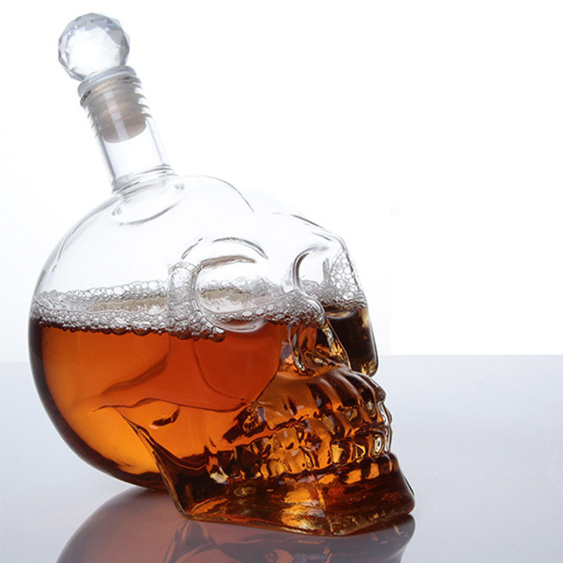 Wine Beer Glass Set - Creative Skull Head Decanter Crystal Bottle