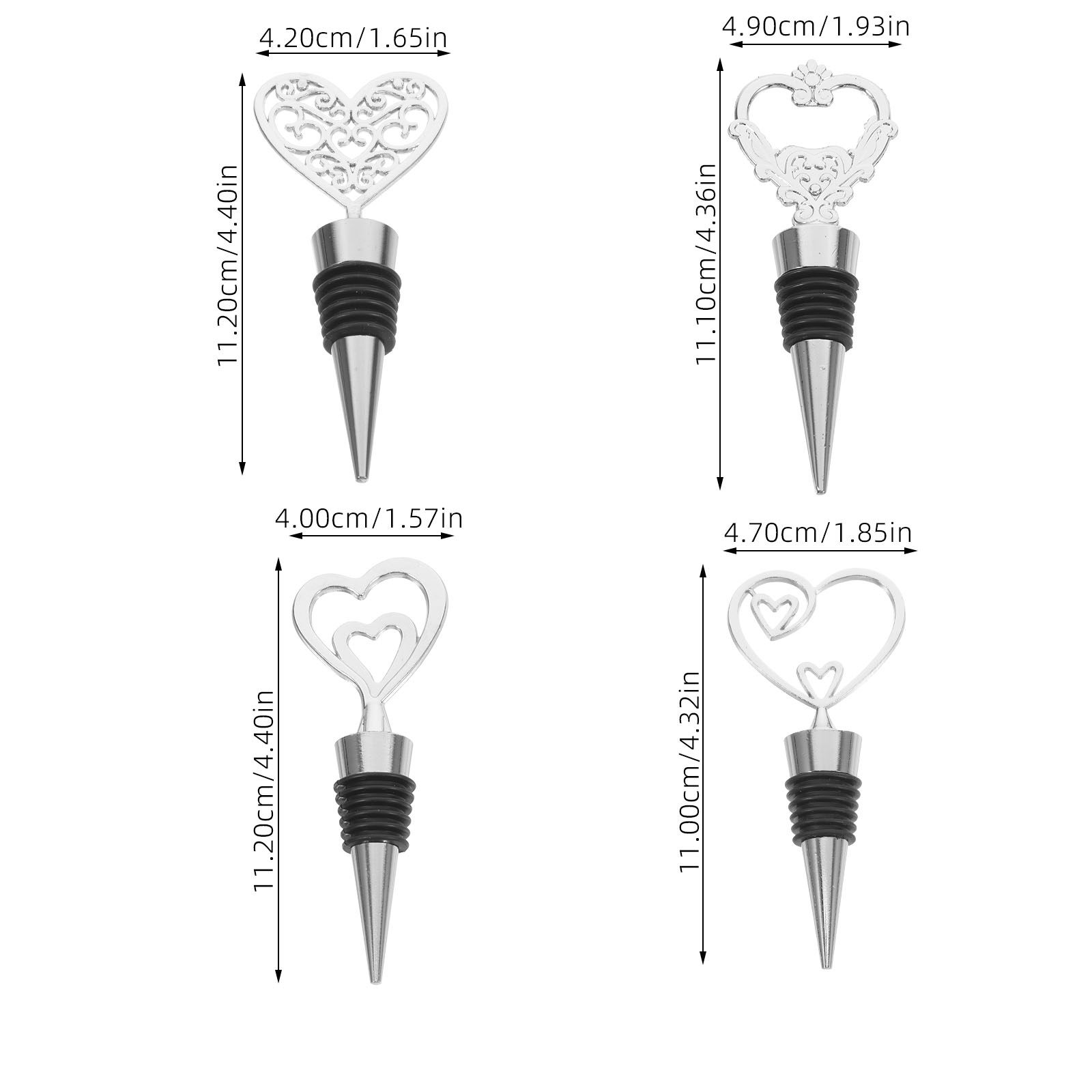 4Pcs Heart Shape Wine Stopper  - Wine Beer Glass Set review and price